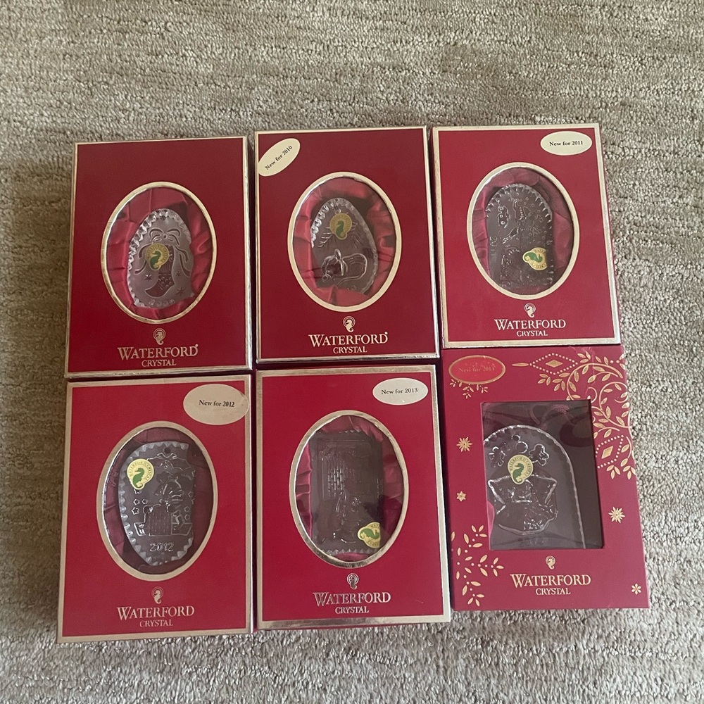 NIB Waterford ‘Twas the Night Ornaments 2009-2014 Set